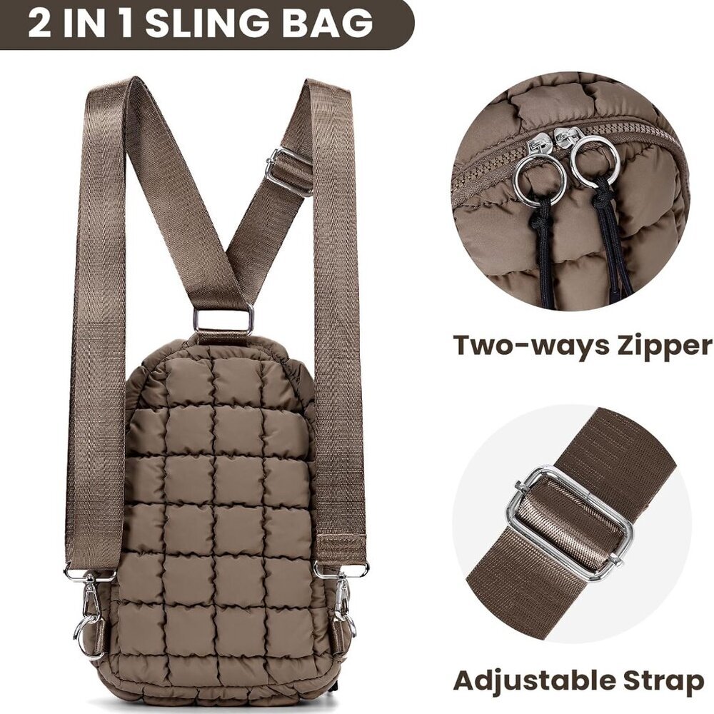 Stylish Puffer Sling Backpack with Adjustable Strap - Perfect for Daily Use - Picture 4 of 6